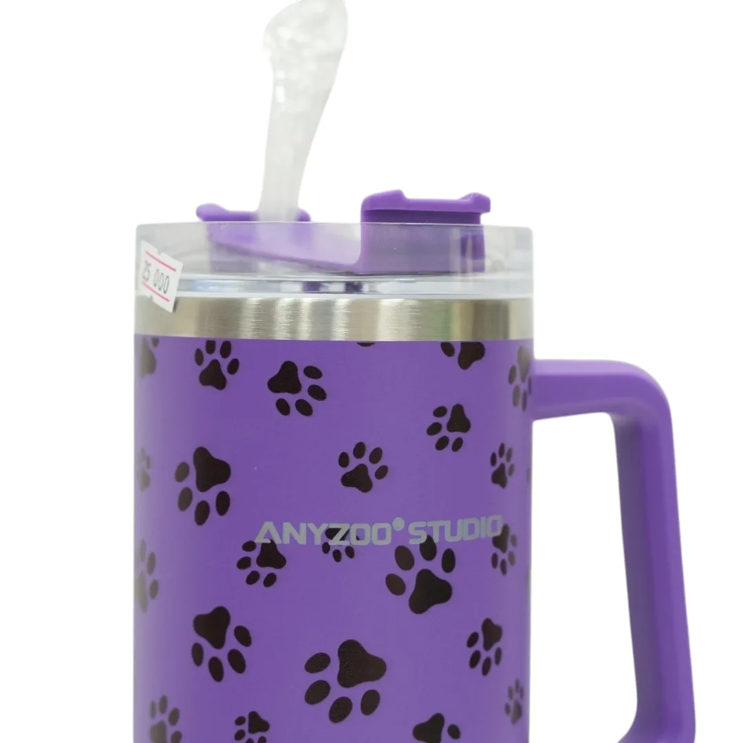 Purple Paw Print Tumbler thumbnail 3
