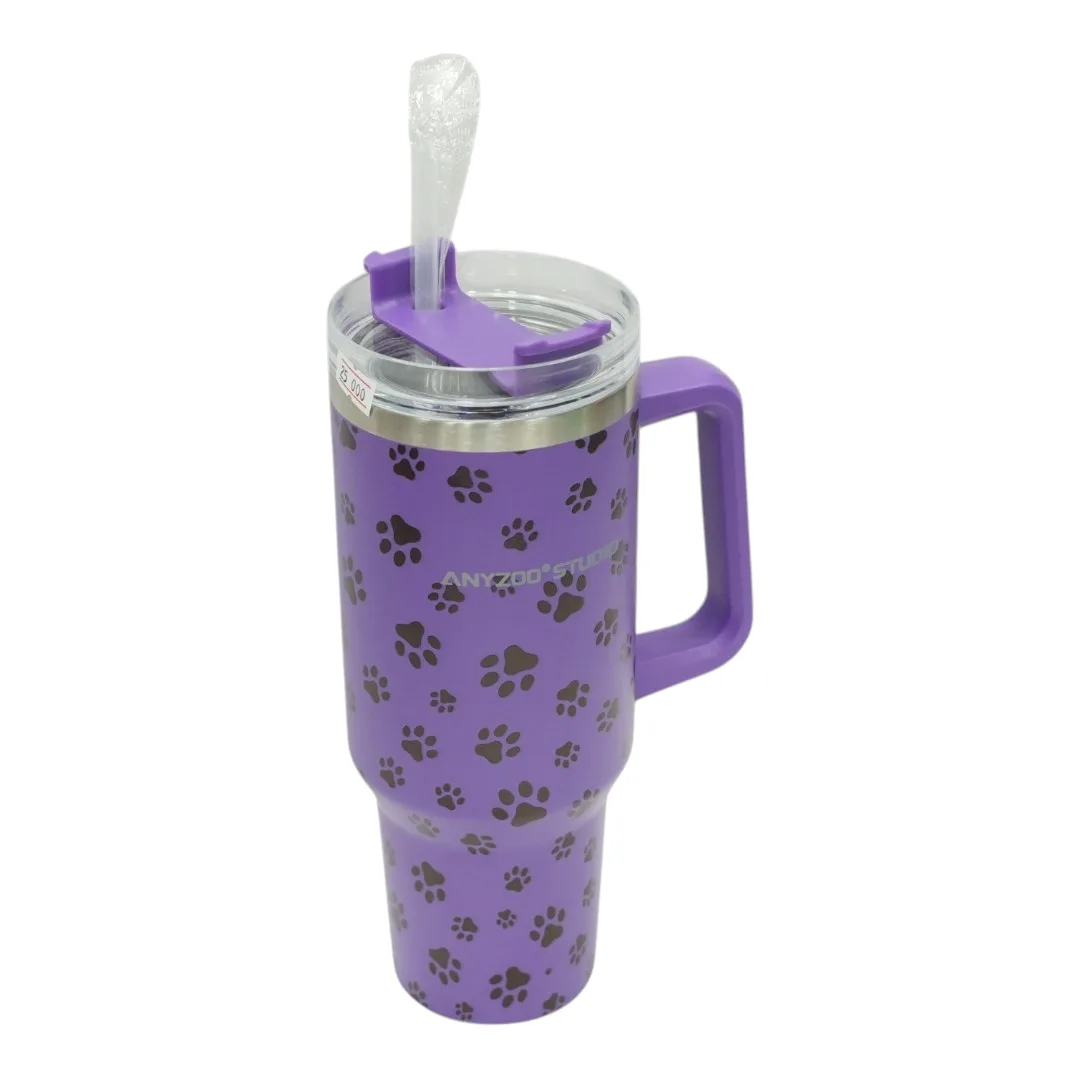 Purple Paw Print Tumbler