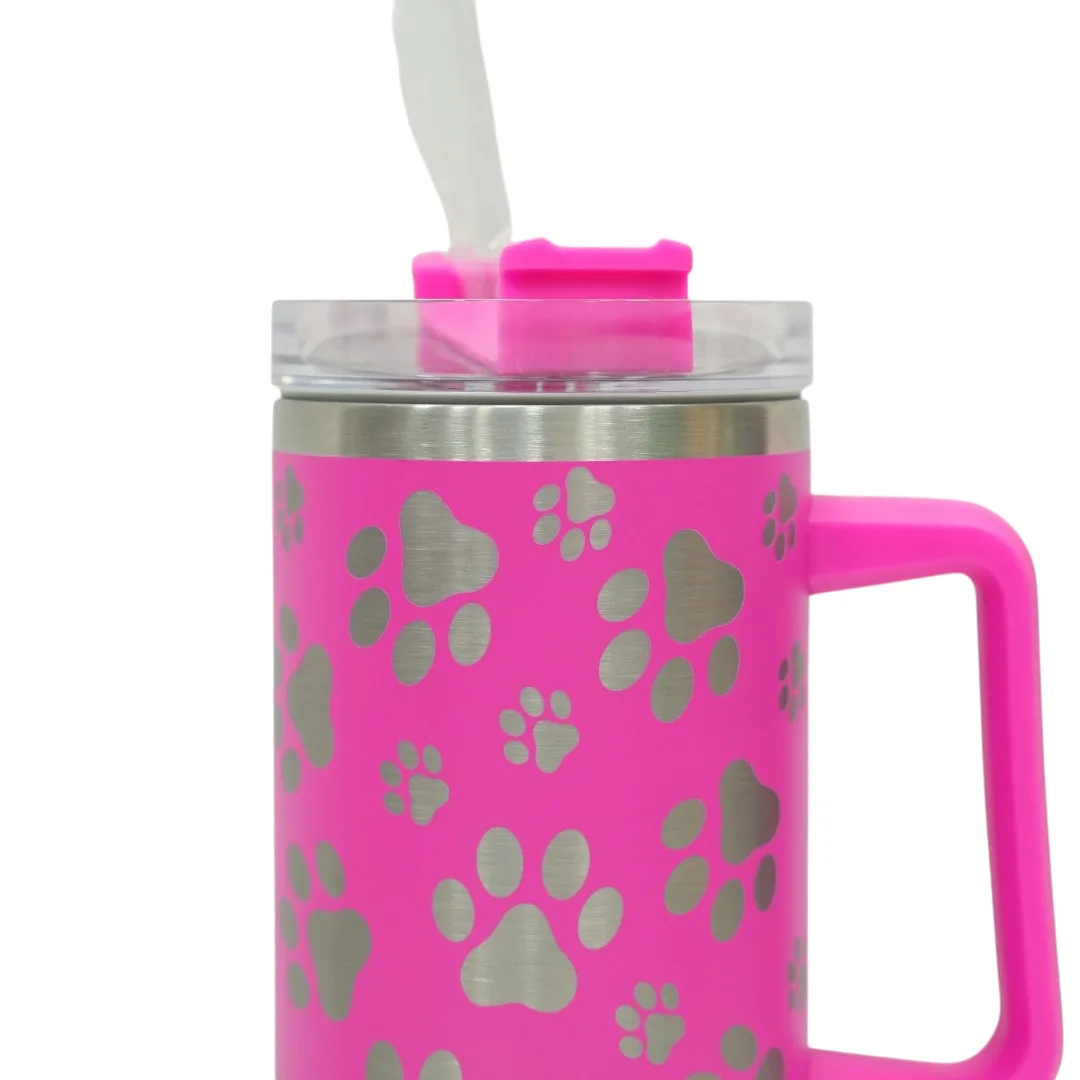 Pink Paw Print Tumbler thumbnail 3