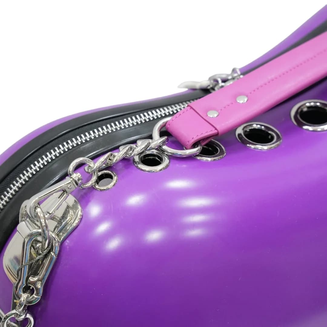 Stylish Purple Capsule Pet Carrier thumbnail 2