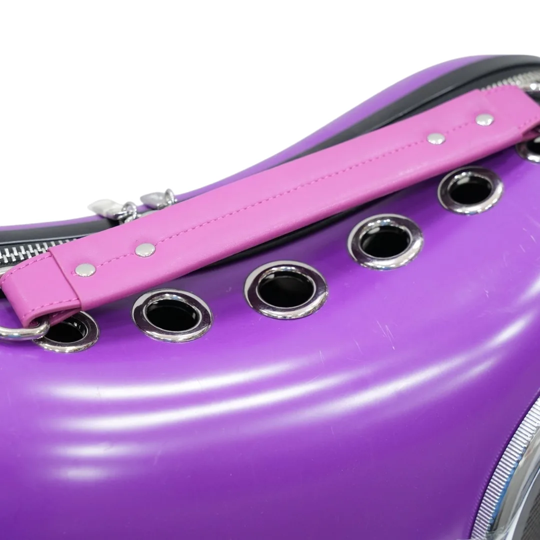 Stylish Purple Capsule Pet Carrier thumbnail 3
