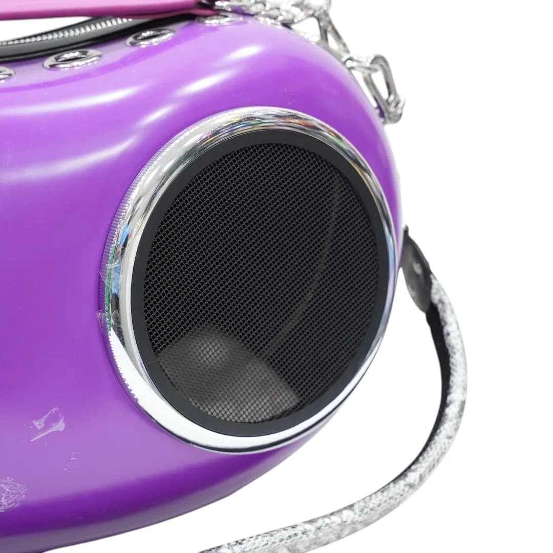 Stylish Purple Capsule Pet Carrier thumbnail 4