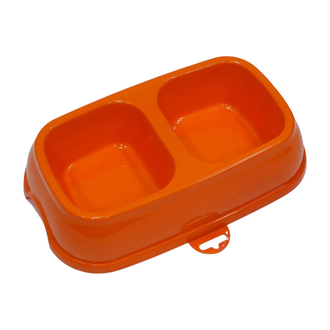 Double Pet Food Bowl (Orange) thumbnail 2