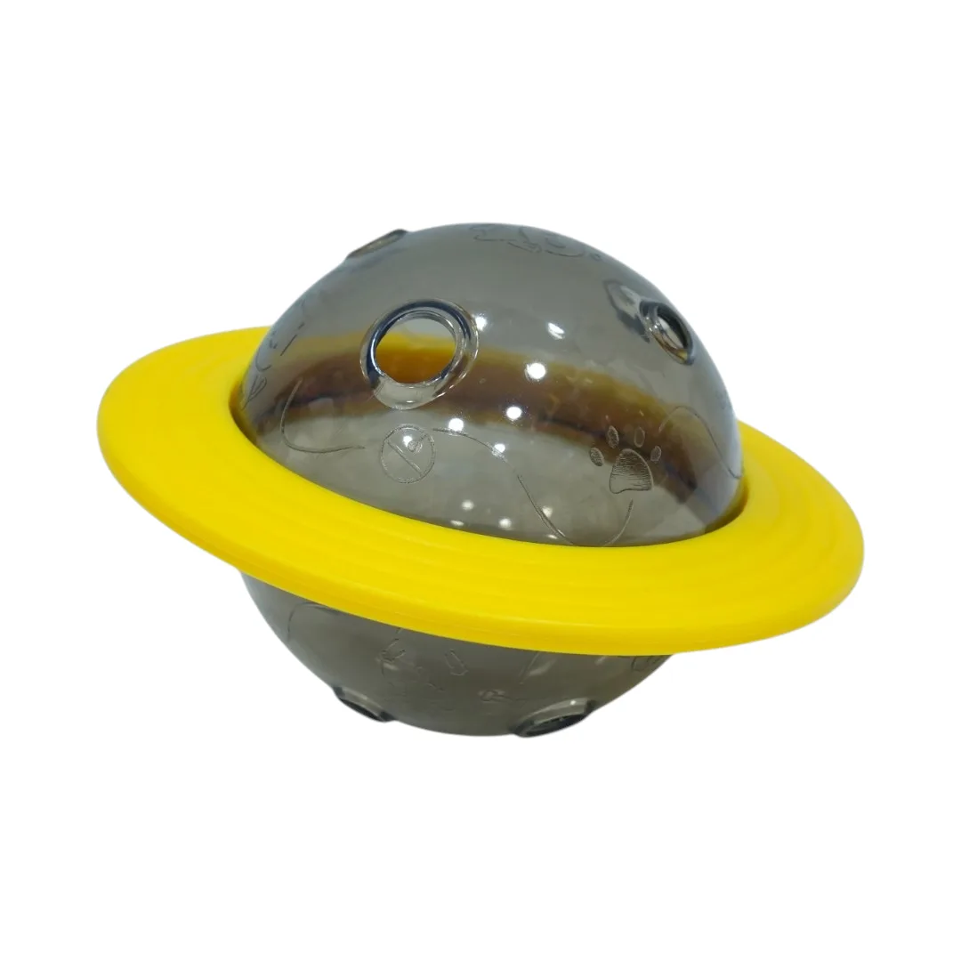 Yellow & Black UFO-Shaped Pet Treat Dispenser thumbnail 3