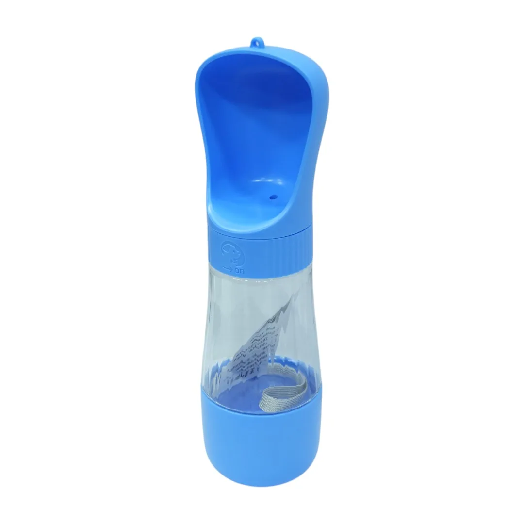 Blue Portable Pet Water Bottle with Scoop Cap thumbnail 2