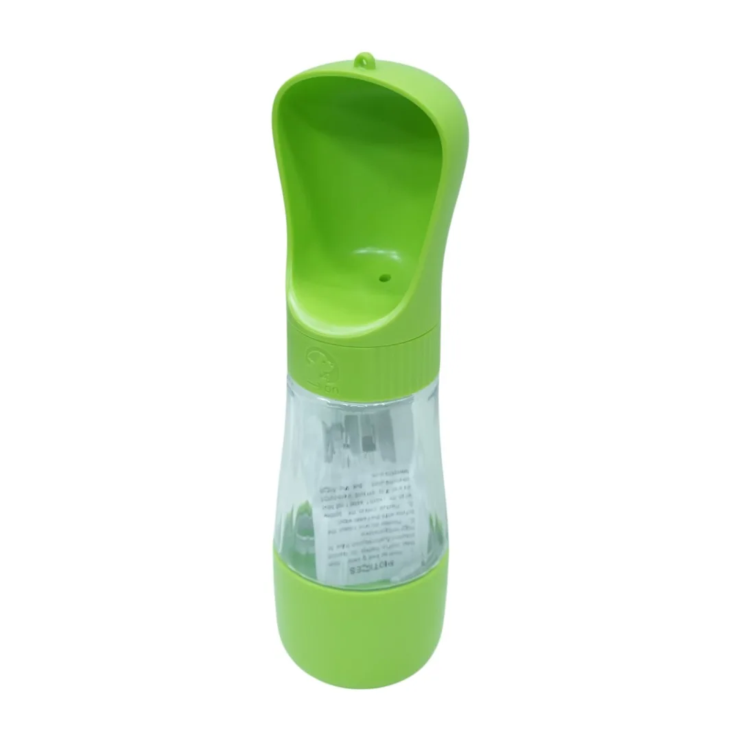 Green Portable Pet Water Bottle with Scoop Cap thumbnail 2