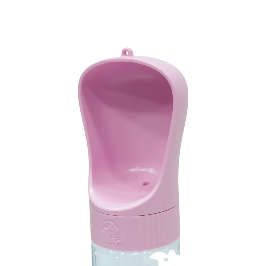 Pink Portable Pet Water Bottle with Scoop Cap thumbnail 2
