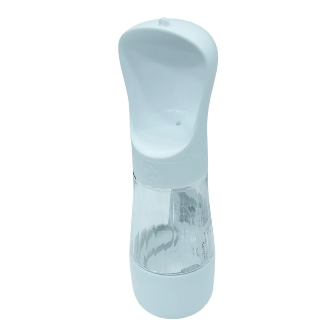 White Portable Pet Water Bottle with Scoop Cap thumbnail 2