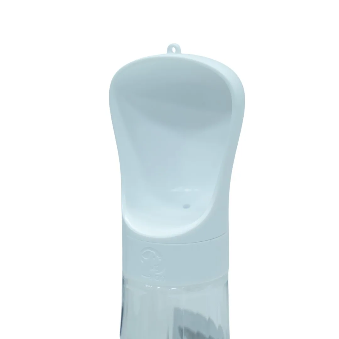 White Portable Pet Water Bottle with Scoop Cap thumbnail 3