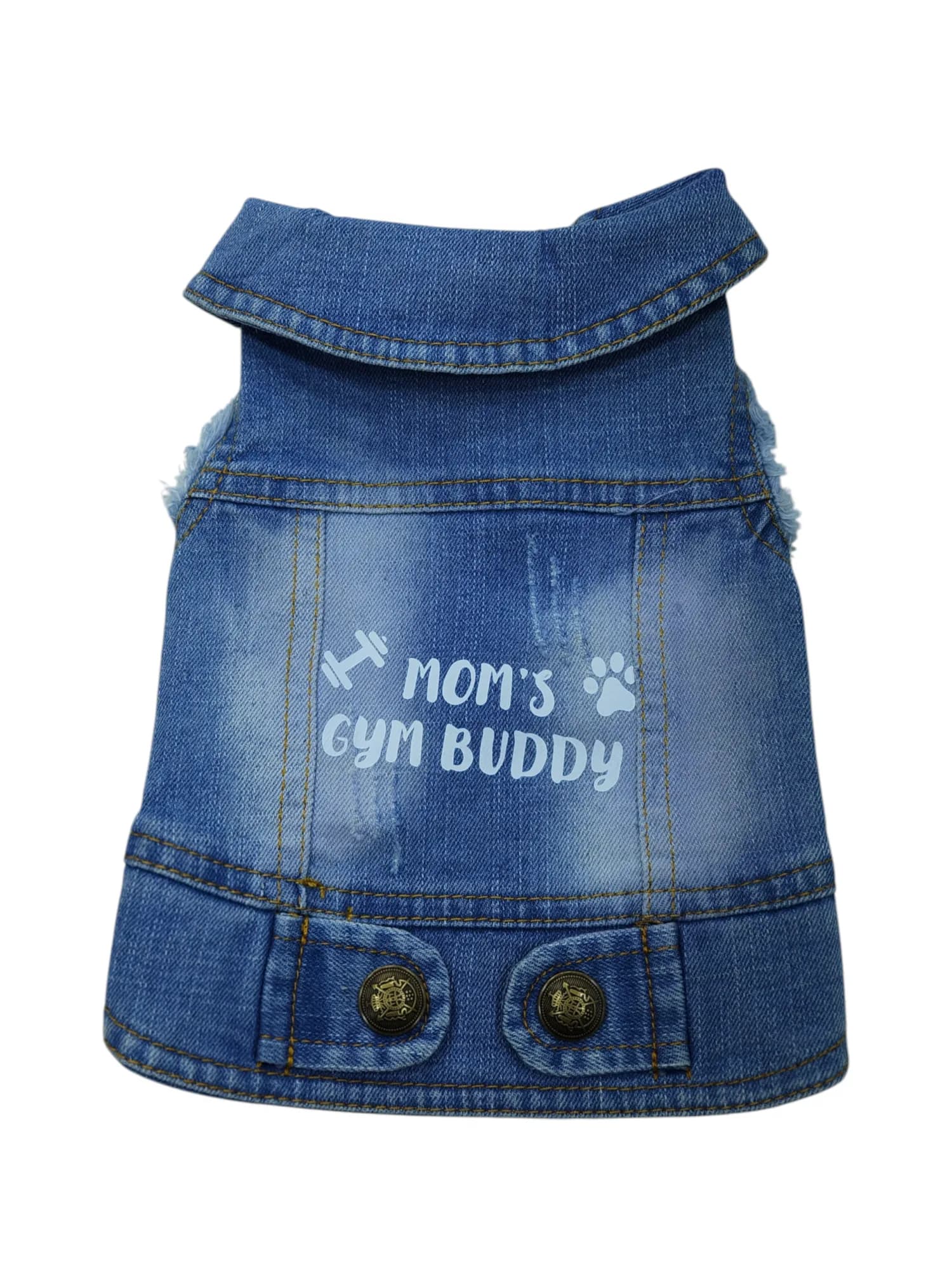 Pet Clothes Dog Jeans Jacket Cool Blue Denim Coat (S)