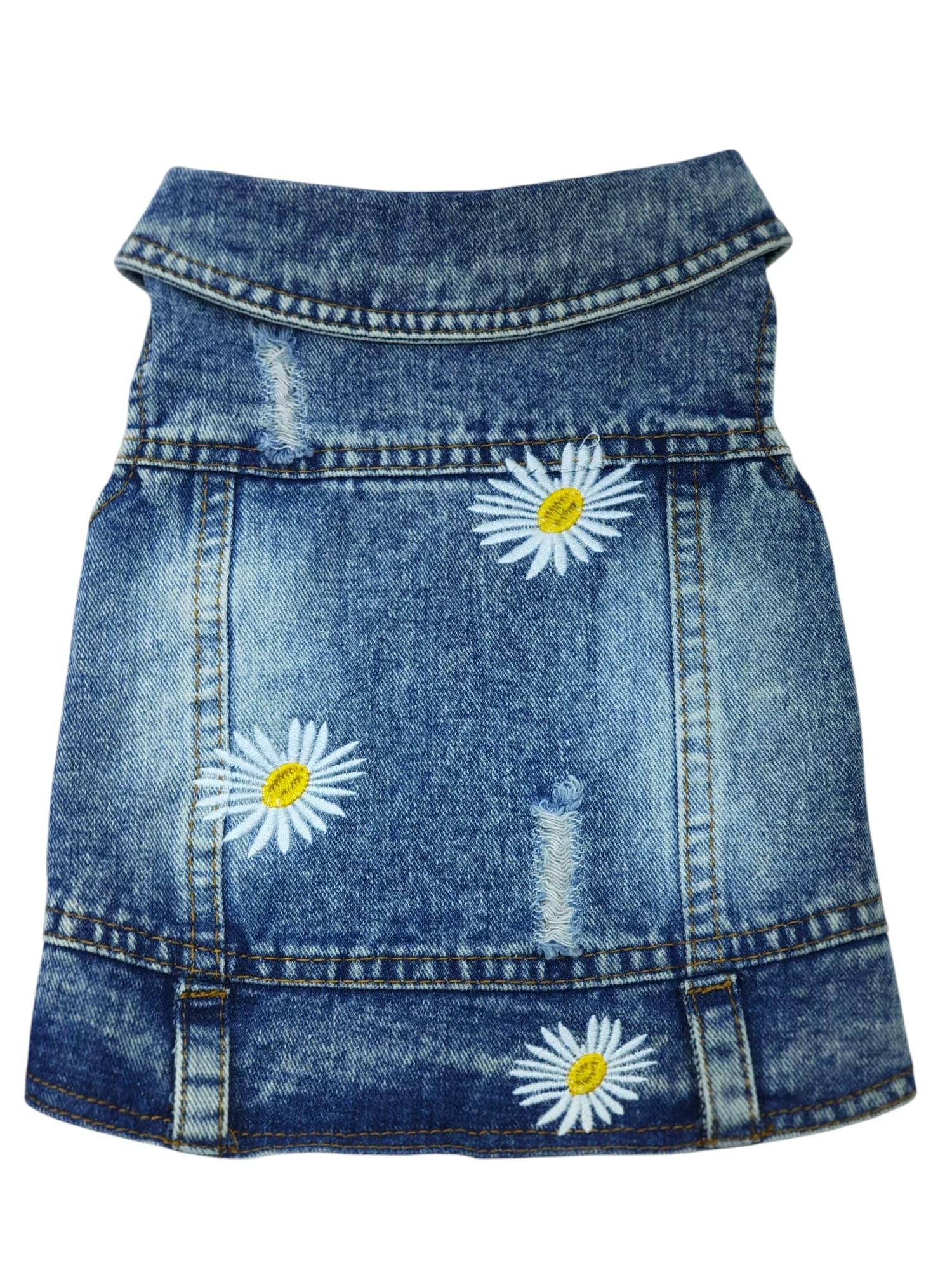 Pet Clothes Dog Jeans Jacket Cool Blue Denim Coat (L)