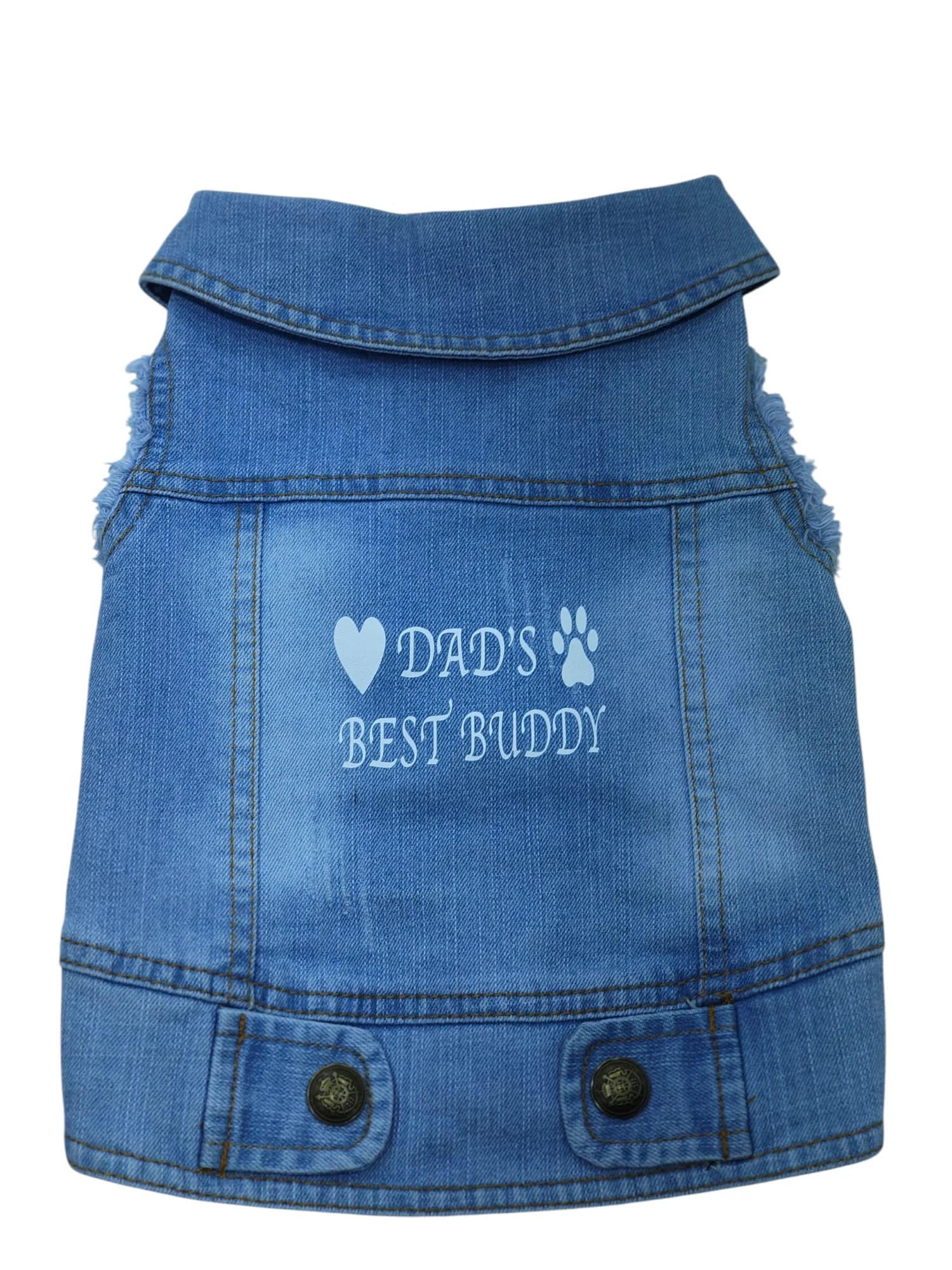 Pet Clothes Dog Jeans Jacket Cool Blue Denim Coat (L)