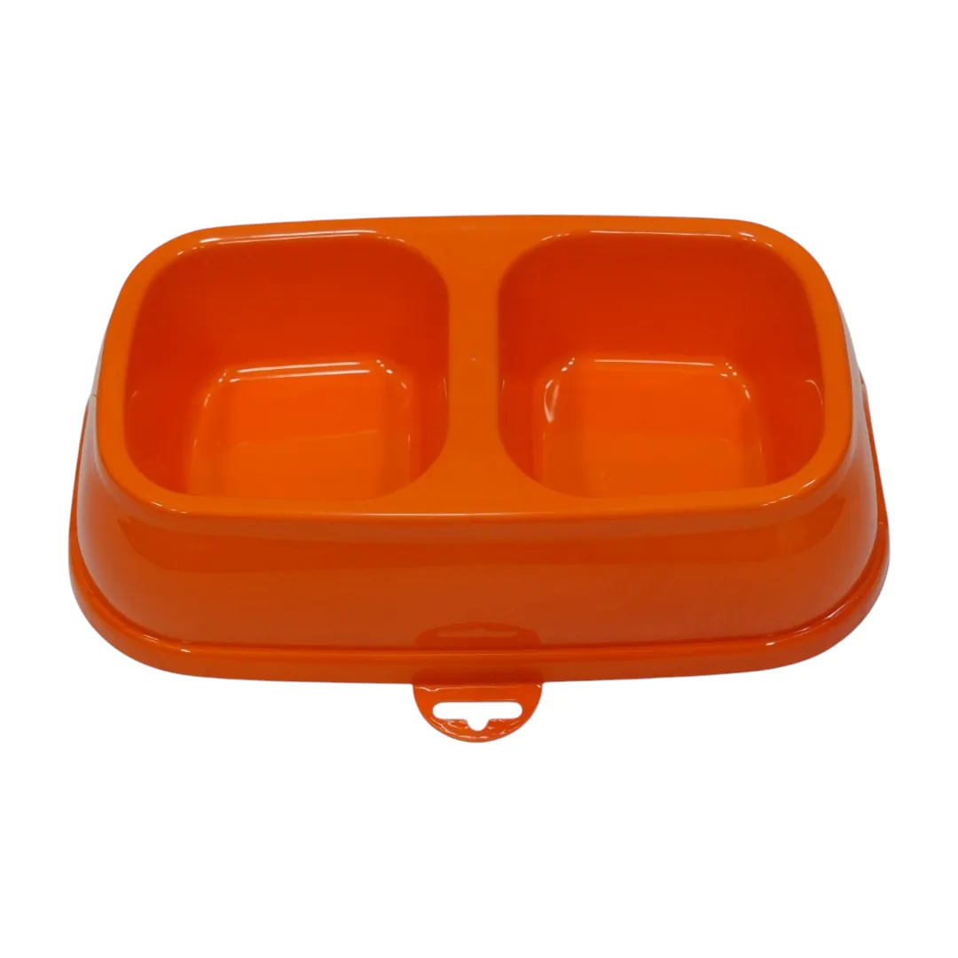 Double Pet Food Bowl (Orange)