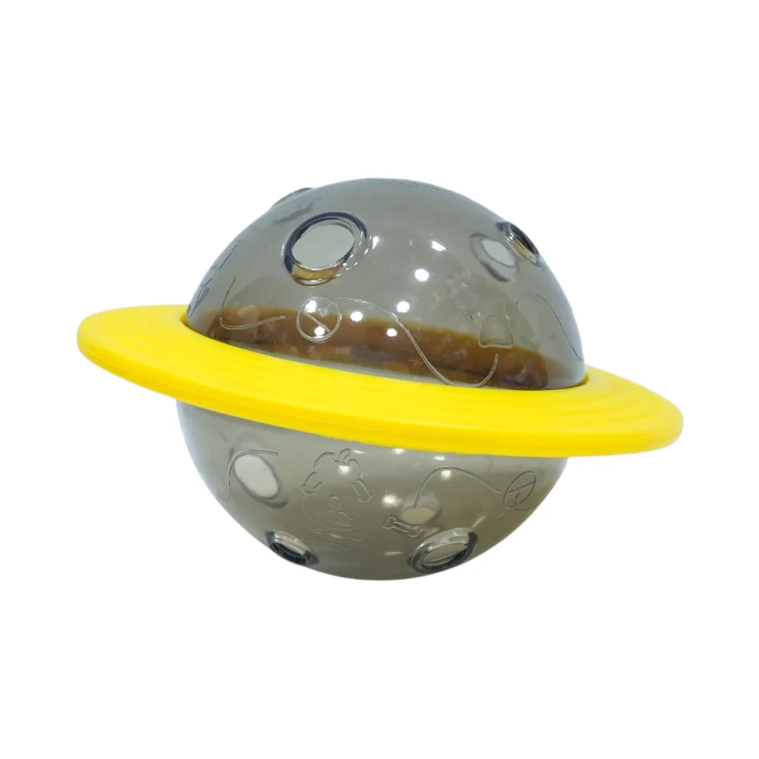 Yellow & Black UFO-Shaped Pet Treat Dispenser