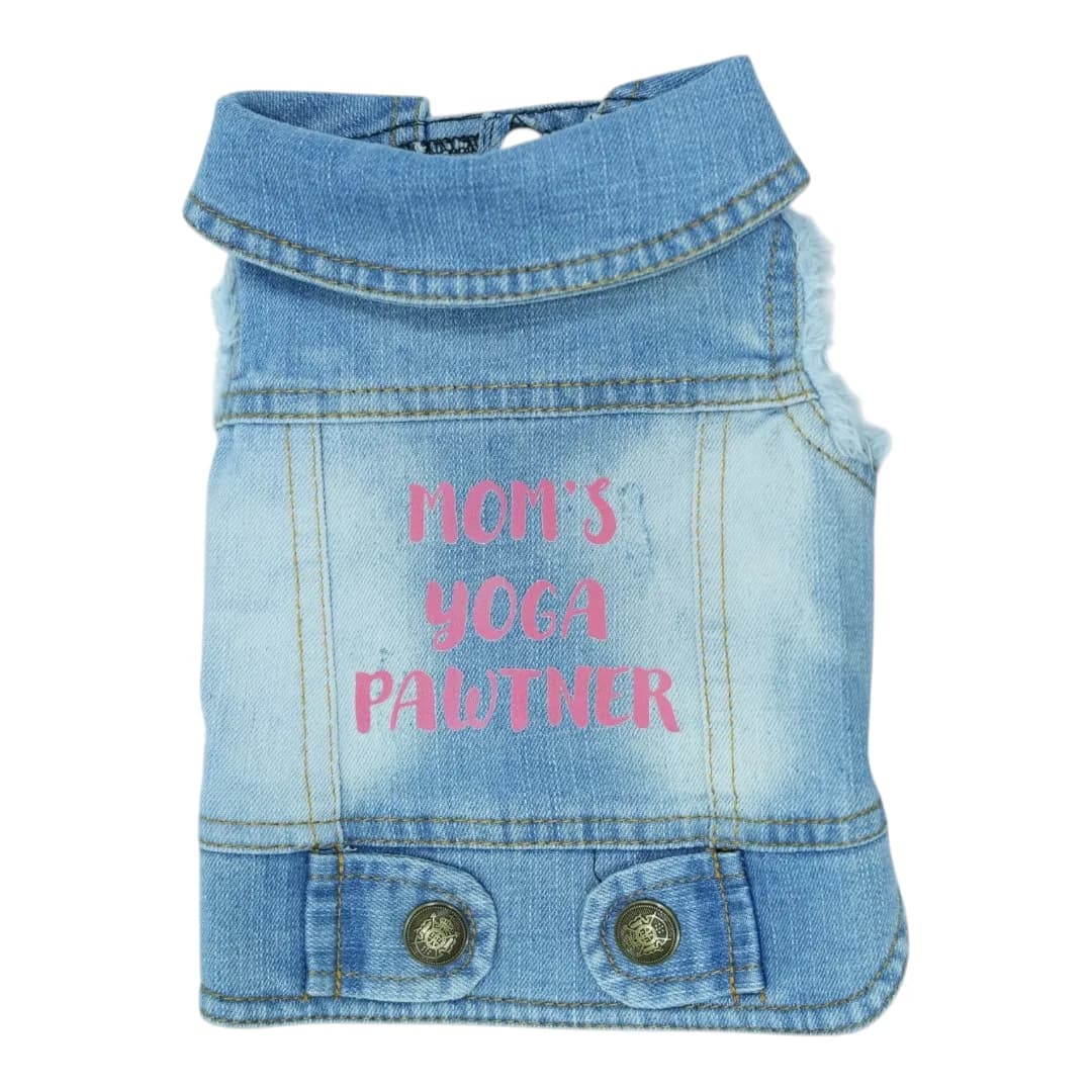 Pet Clothes Dog Jeans Jacket Cool Blue Denim Coat (S)