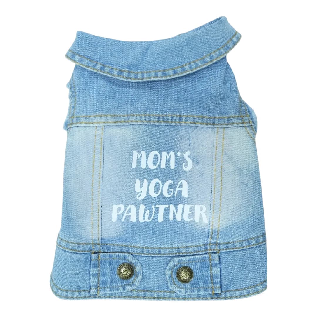 Pet Clothes Dog Jeans Jacket Cool Blue Denim Coat (M)