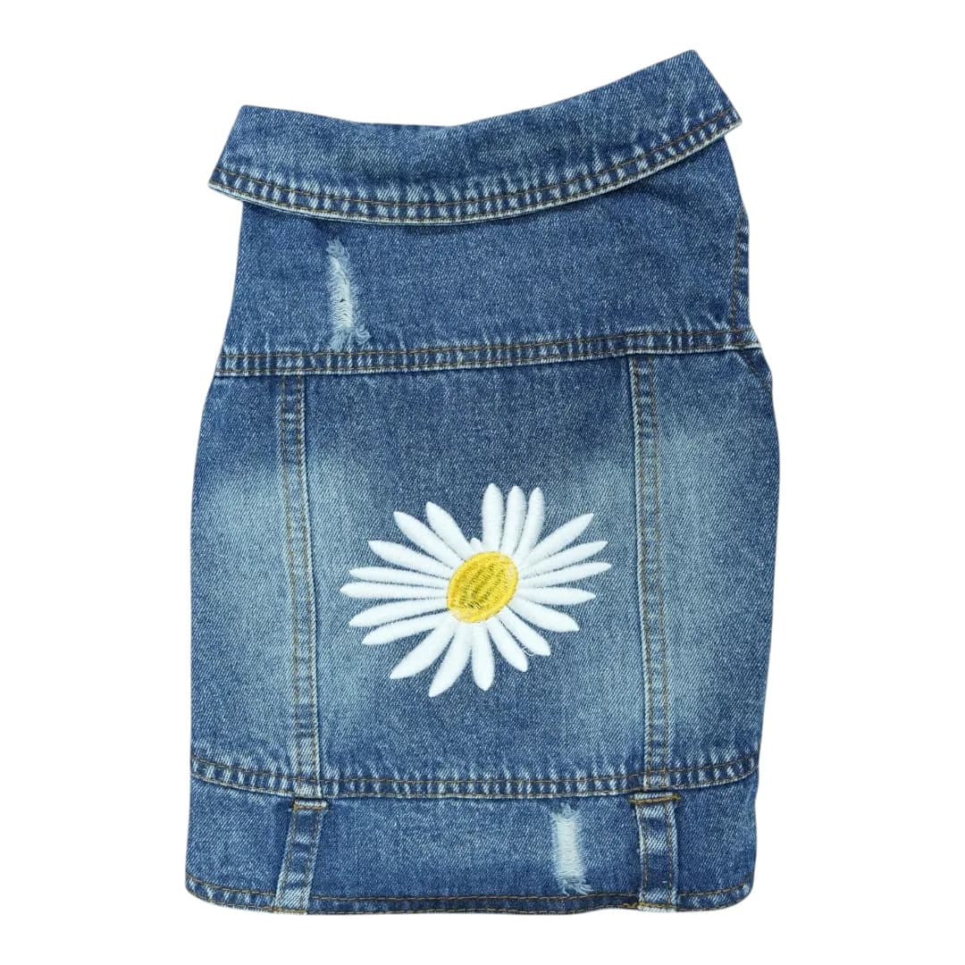 Pet Clothes Dog Jeans Jacket Cool Blue Denim Coat (M) - Image 1