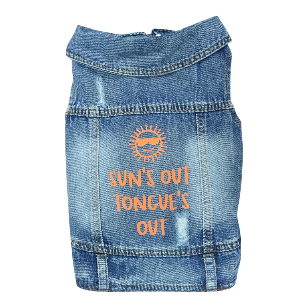 Pet Clothes Dog Jeans Jacket Cool Blue Denim Coat (XL) - Image 1