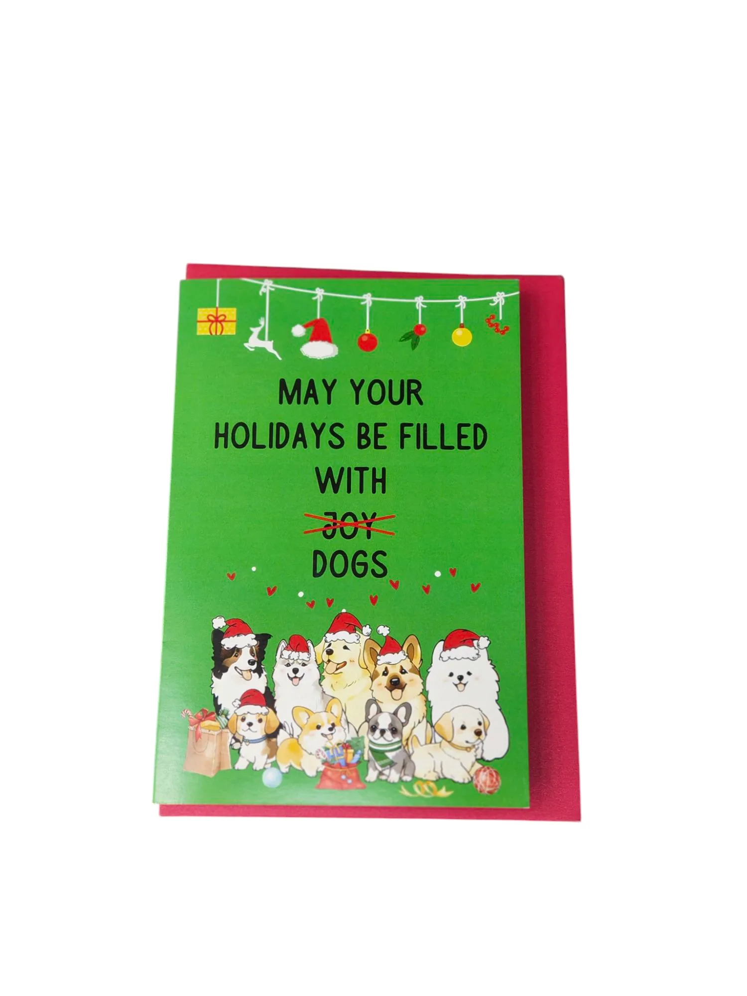 "Dogs Over Joy" Holiday Card
