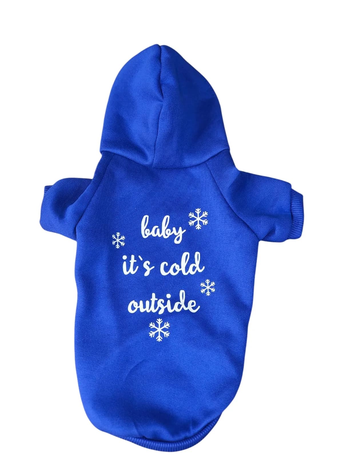 Blue "Baby It's Cold Outside" Hoodie - L - Image 1
