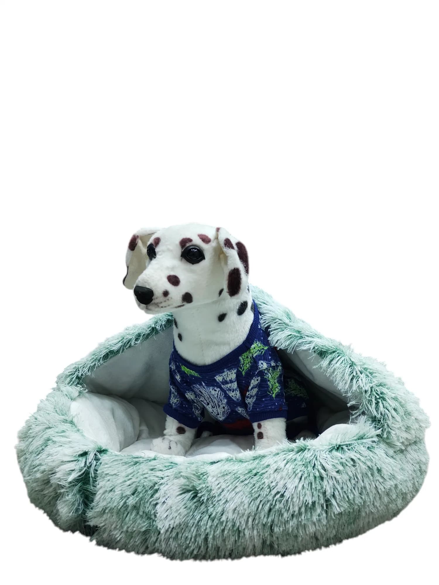 Green fluffy Pet Bed - Image 1