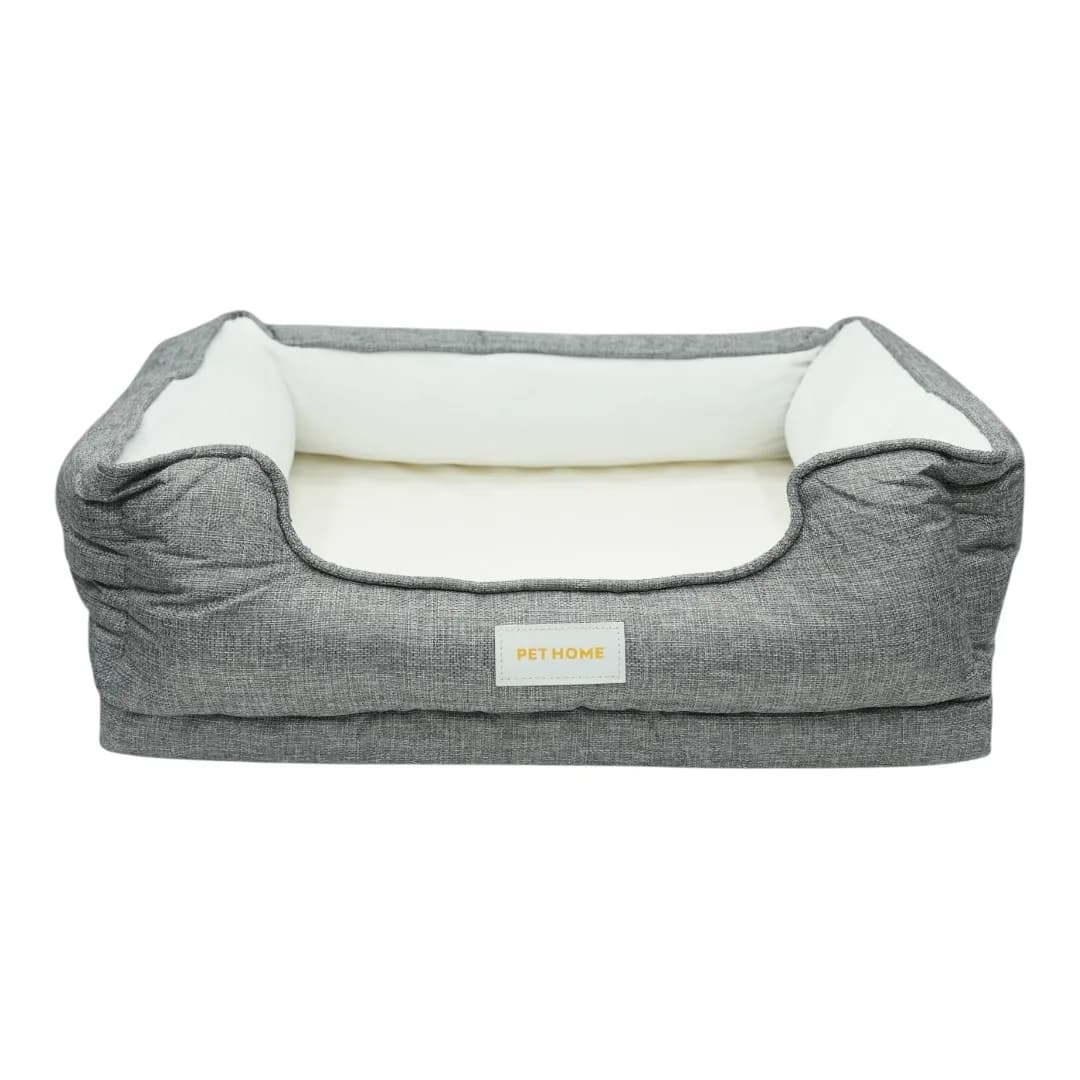 Rectangular Gray Medical Pet Bed with Cushioned Sides - Image 1